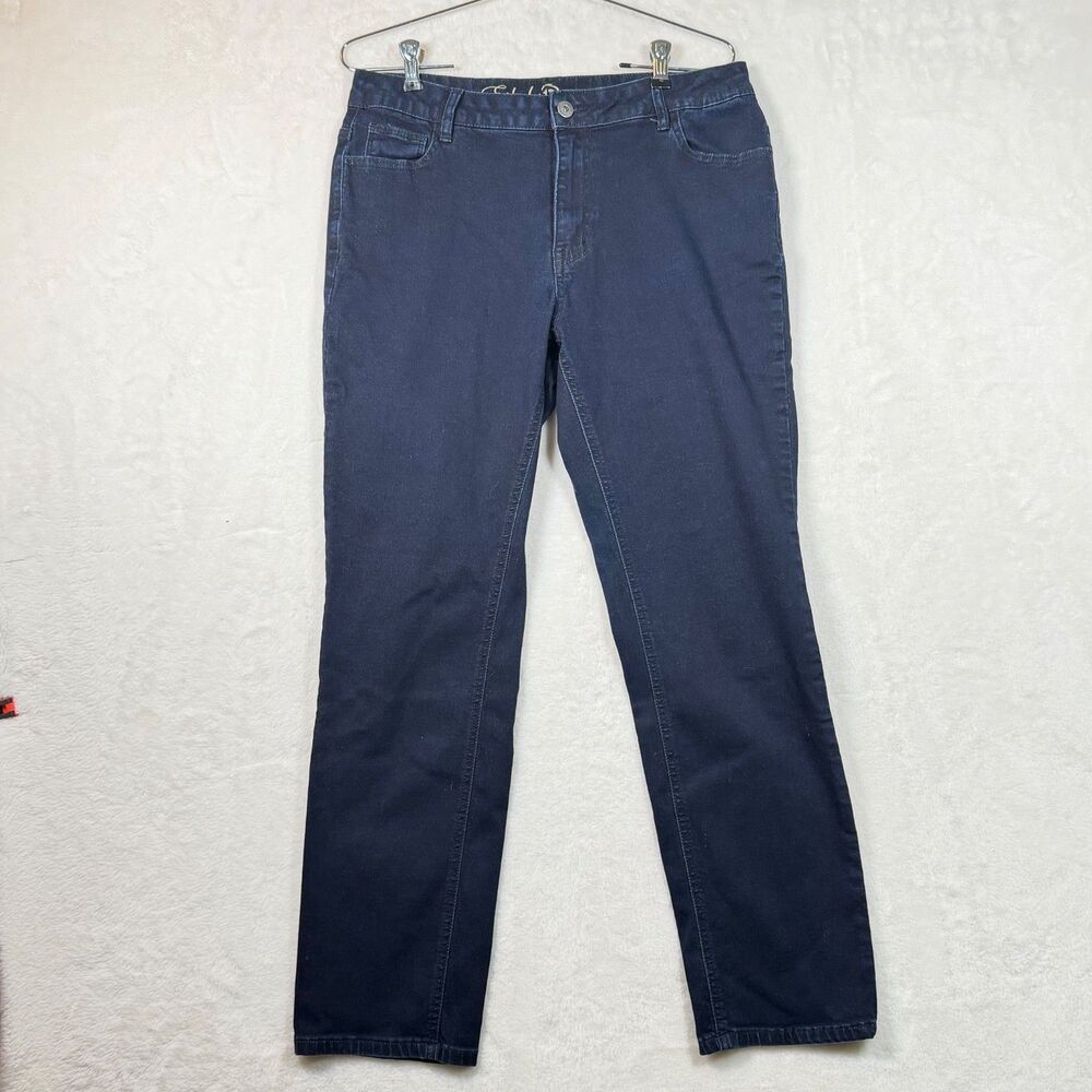 Ethyl Womens Jeans Size 12 Blue Straight Leg Mid Rise